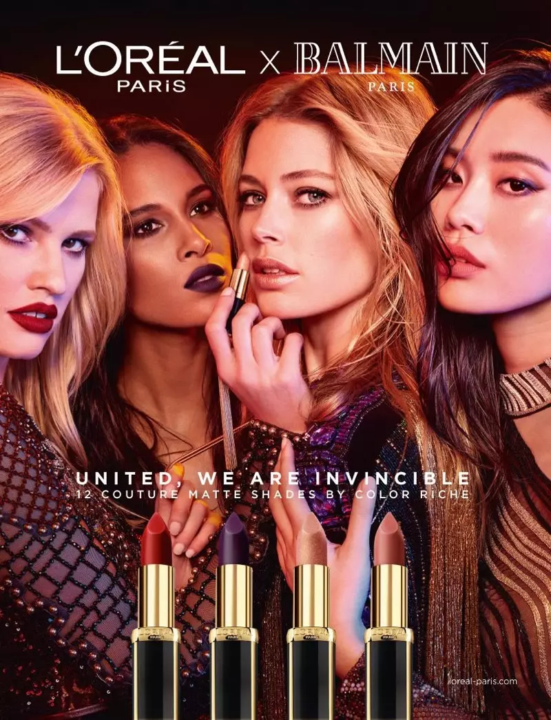 Изображение от кампанията за червила на L'Oreal Paris x Balmain