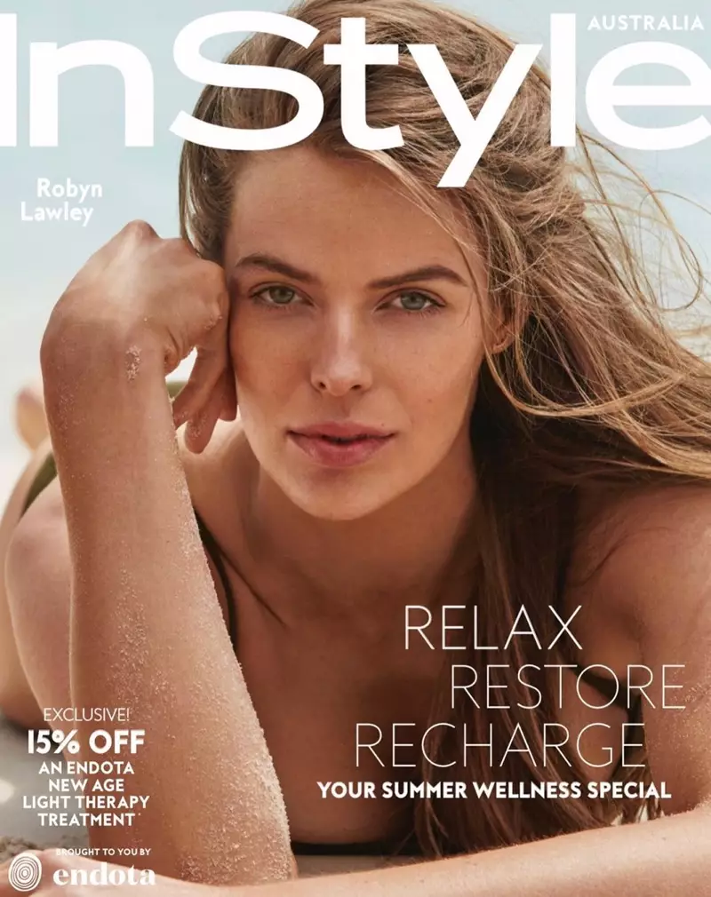 Robyn Lawley abraça a moda praia para a InStyle Australia