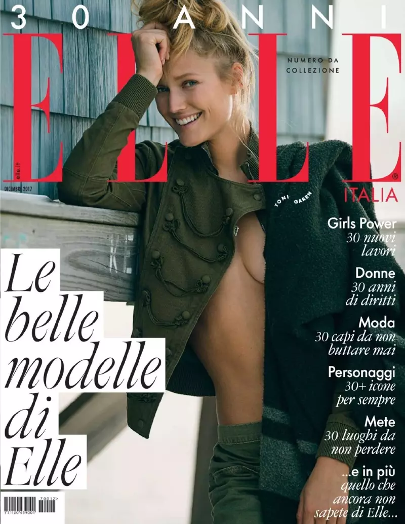 Toni Garrn v hladnem vremenu išče ELLE Italija