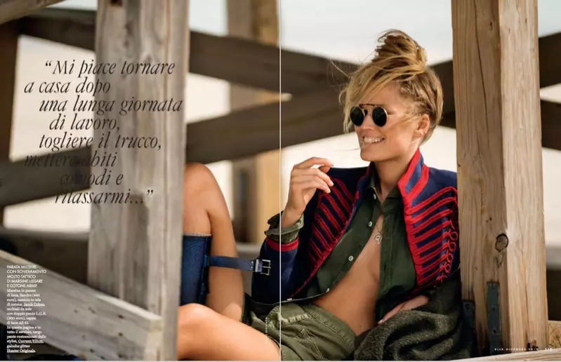 Toni Garrn Layers munggah ing Cuaca Dingin Nggoleki ELLE Italia