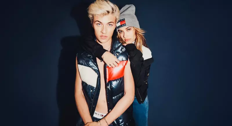 Lucky Blue Smith & Hailey Baldwin fetu i Tommy Jeans' tautoulu 2016 tauvaga