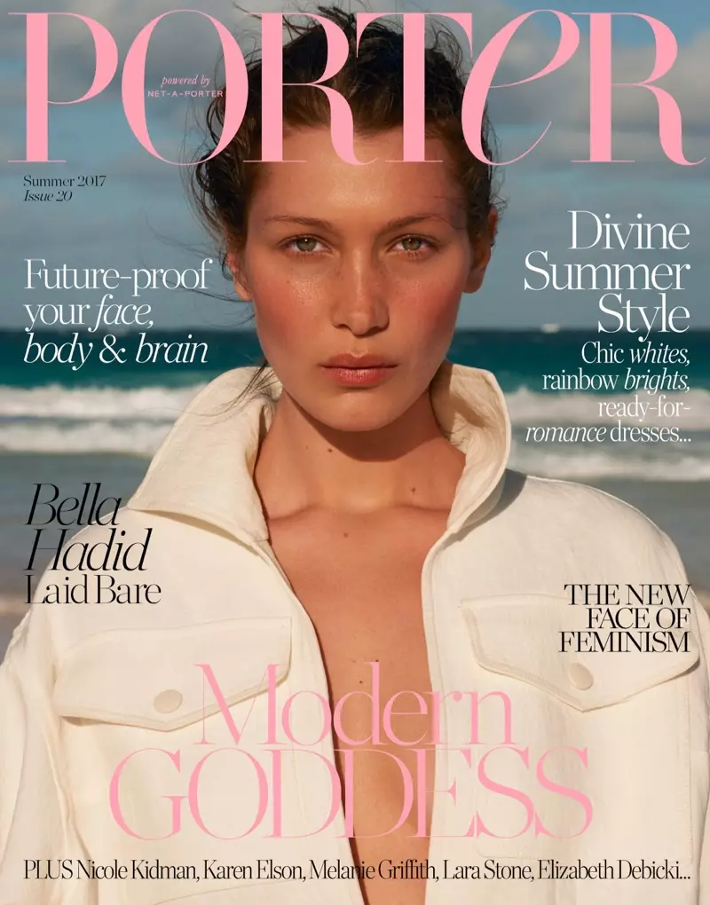 U-Bella Hadid ku-PORTER Magazine Cover 2017