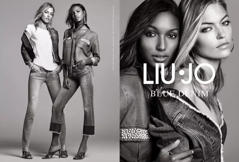 မော်ဒယ် Martha Hunt နှင့် Jasmine Tookes တို့သည် Liu Jo ၏ 2017 နွေဦးလှုပ်ရှားမှုအတွက် ဂျင်းဘောင်းဘီကို ၀တ်ဆင်ကြသည်