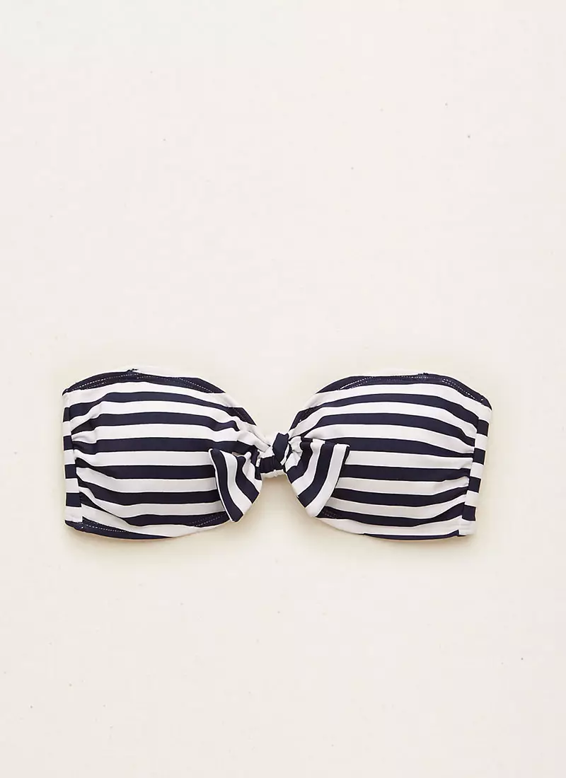 Top de bikini bandeau amb ratlles aerie