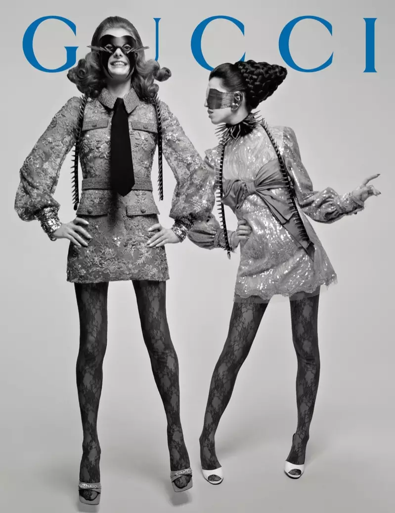 Models posieren für die Herbst-Winter-Kampagne 2019 von Gucci