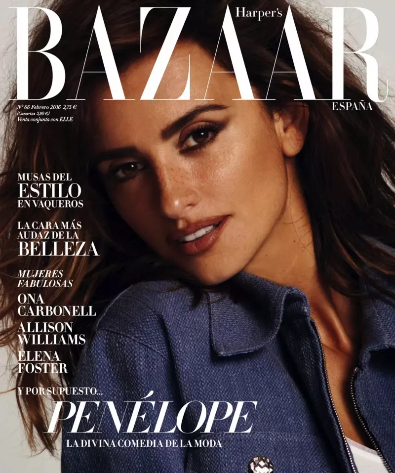 Penelope Cruz Rocks Denim Fashions in BAZAAR Spagna