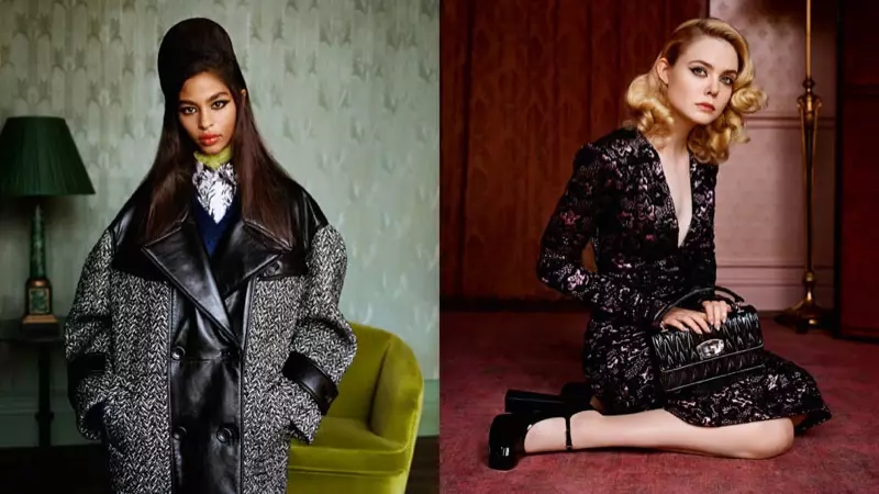 Zoe Thaets และ Elle Fanning ปรากฏตัวในแคมเปญ Miu Miu Fall-Winter 2018