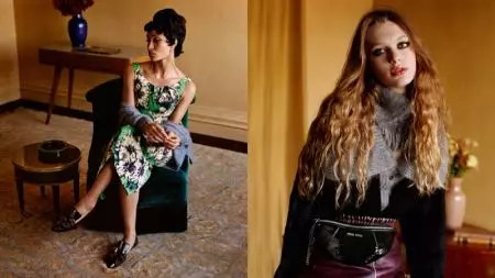 Elle Fanning & Rowan Blanchard Front Miu Miu's Fall 2018 Campagne