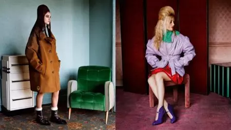 Campaña de Outono 2018 de Elle Fanning e Rowan Blanchard Front Miu Miu