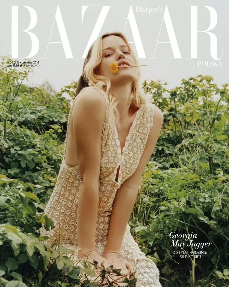 Georgia May Jagger Poses in Light & Airy Looks for Harper's Bazaar Pollando