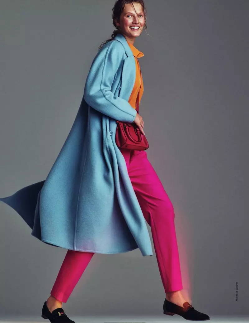 Toni Garrn si illumina con le mode autunnali per ELLE Italia