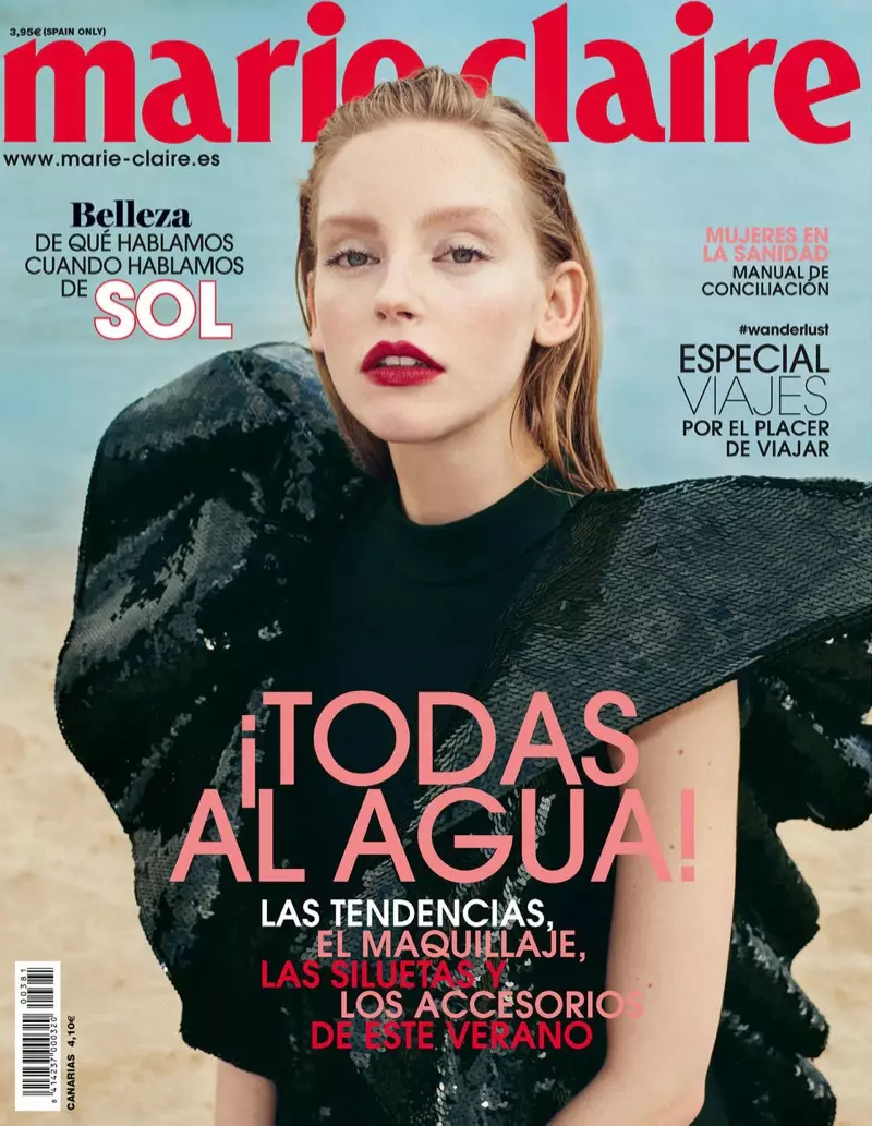 Si Jeske Van der Pal Poses sa 1980's Beach Styles para sa Marie Claire Spain