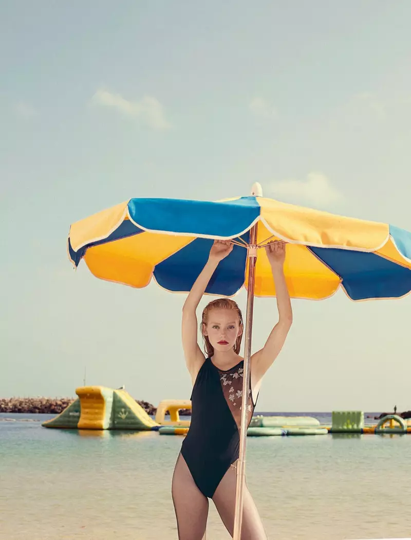 Jeske Van der Pal posa en els estils de platja dels anys 80 per a Marie Claire Espanya