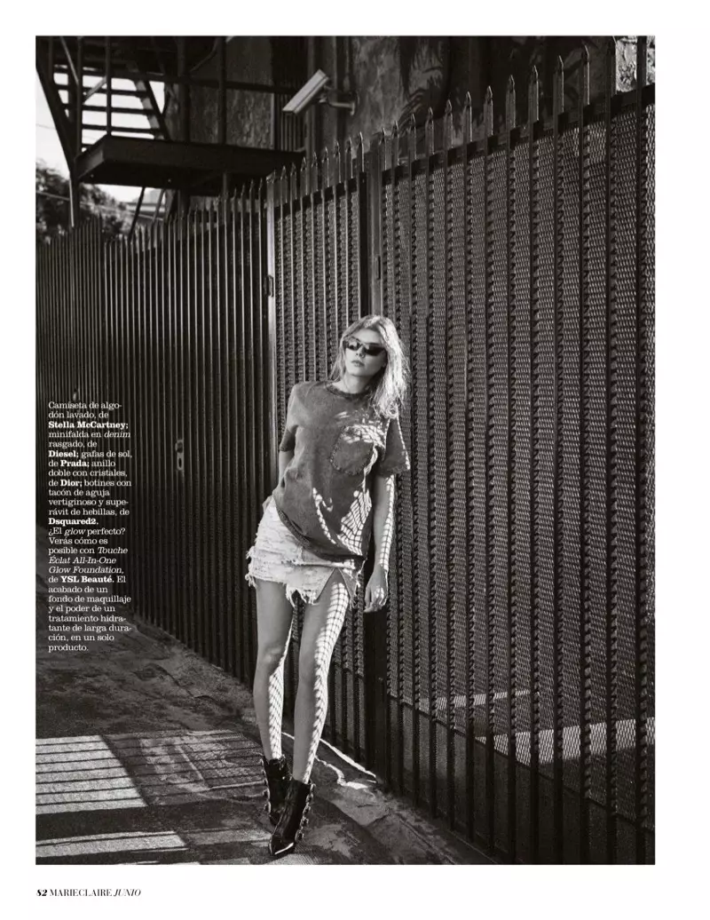 Maryna Linchuk Rocks Denim ser efter Marie Claire Spanien