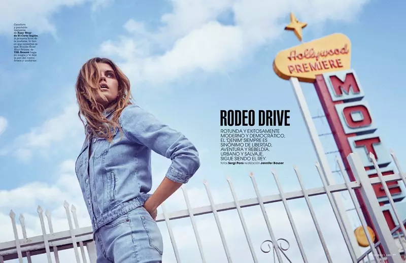 Maryna Linchuk Rocks Denim Looks for Marie Claire Spain