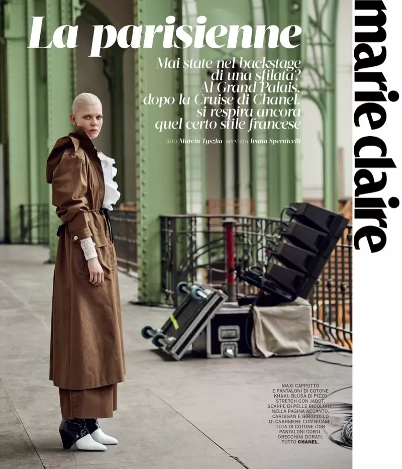 Ola Rudnicka Strikes a Pose zu Chanel fir Marie Claire Italien