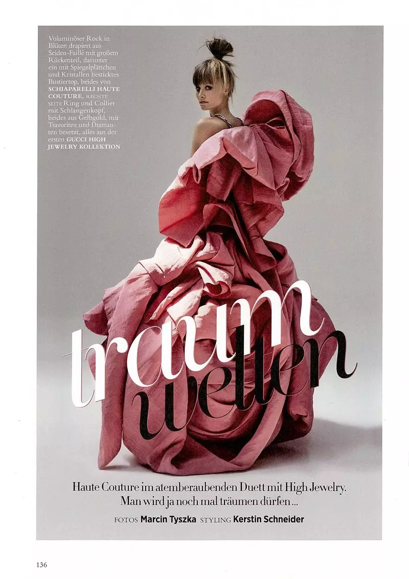 ජර්මනියේ Harper's Bazaar සඳහා Klara Kristin Models Haute Couture & Gems