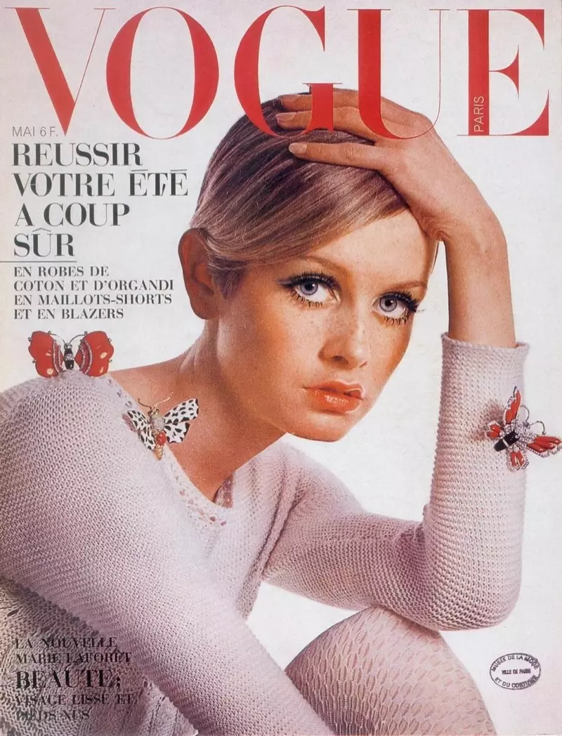 Twiggy ໃນໜ້າປົກຂອງ Vogue Paris ປີ 1967