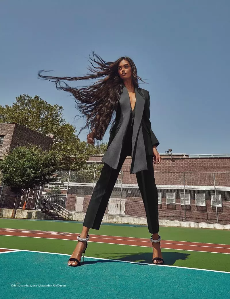 Gizele Oliveira modeluje športové glam štýly pre ELLE Srbsko