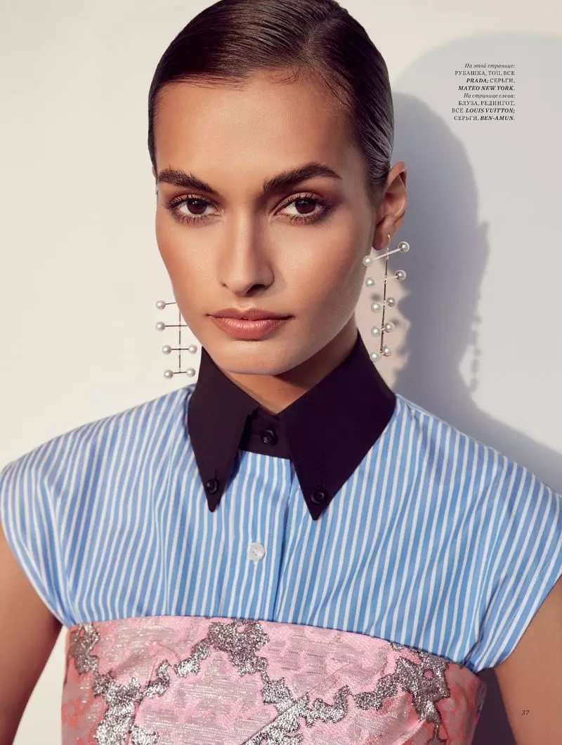 Gizele Oliveira posa en Dazzling Gems para Harper's Bazaar Kazakhstan