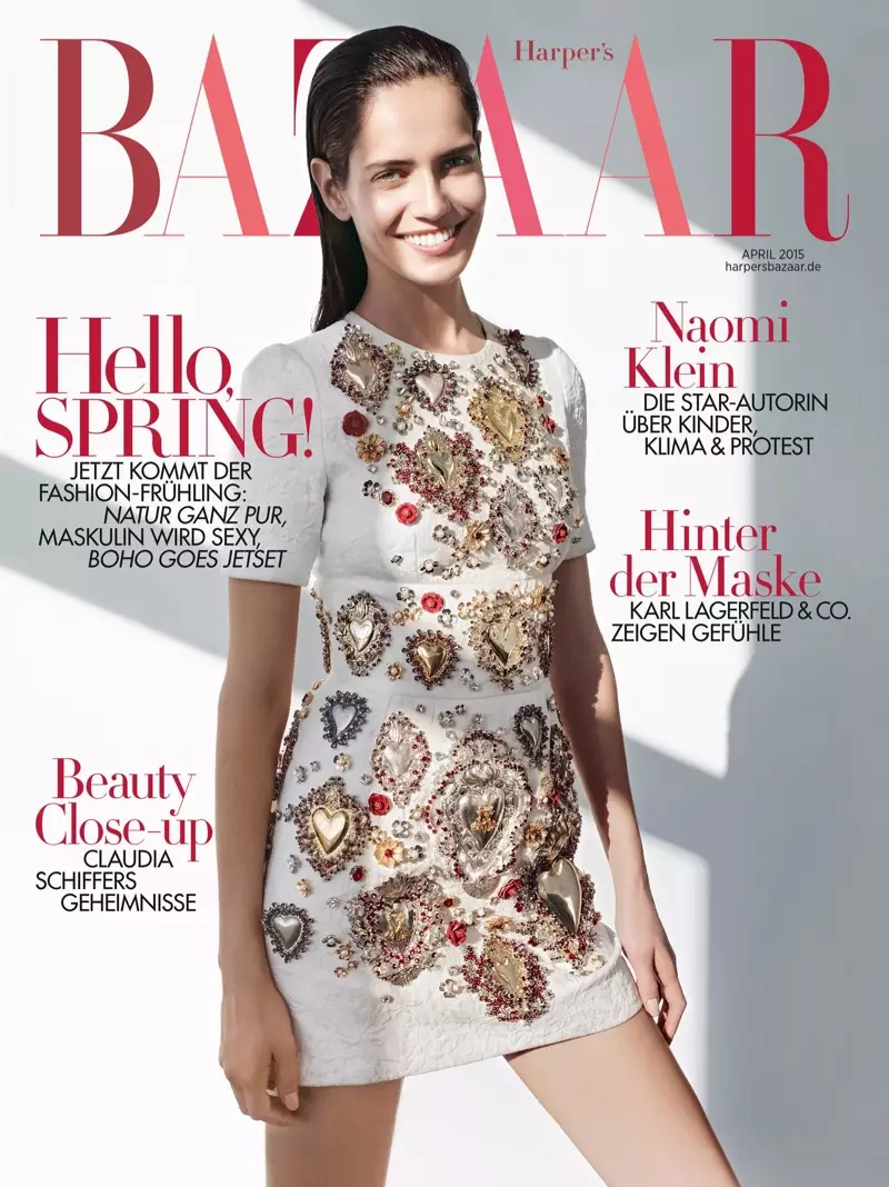 Amanda Wellsh lânt de april 2015 omslach fan Harper's Bazaar Dútslân fotografearre troch Nagi Sakai.