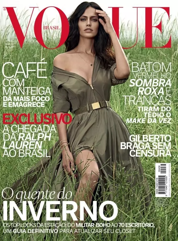 Amanda Wellsh pia anaonekana kwenye jalada la Machi 2015 la Vogue Brazil.