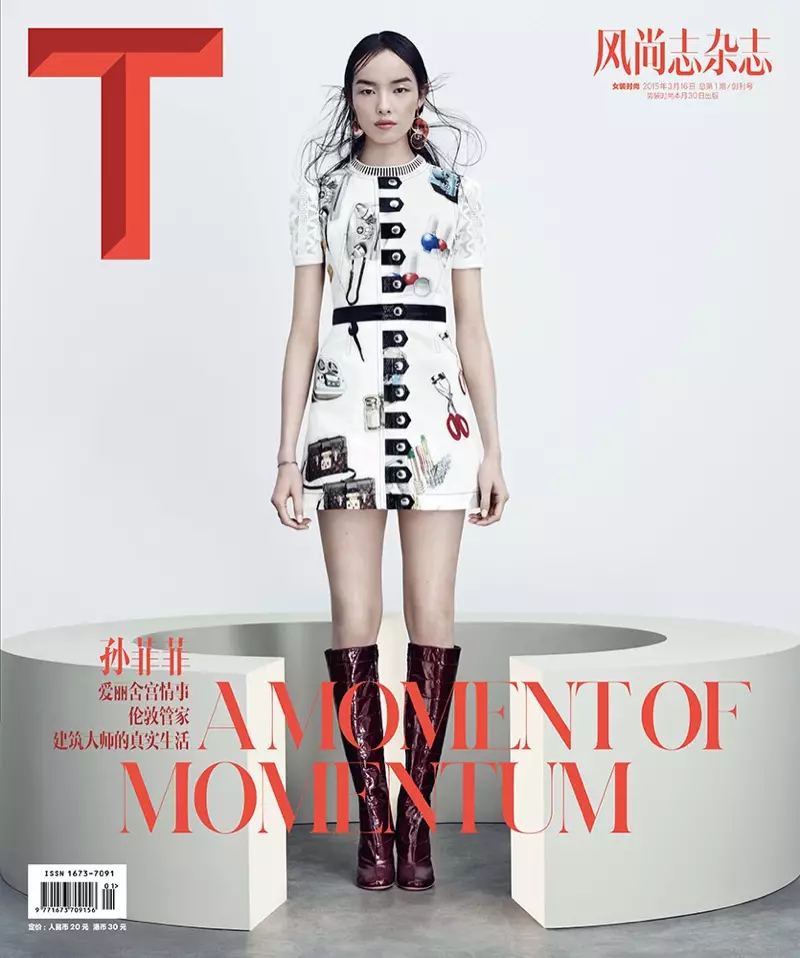Fei Fei waxa kale oo uu daaha ka qaaday daboolka labaad ee T Magazine China.