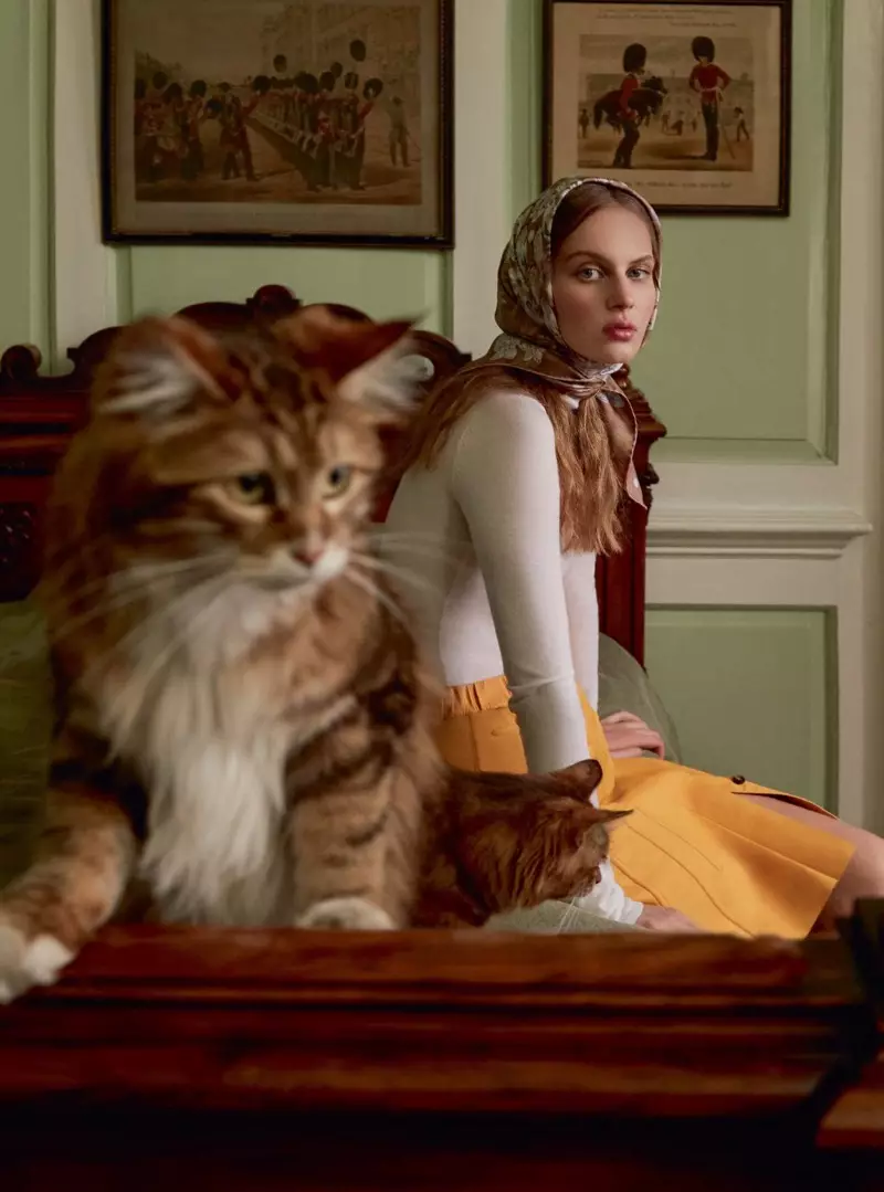 Florence Kosky jest modną kotką na Harper's Bazaar w Wielkiej Brytanii