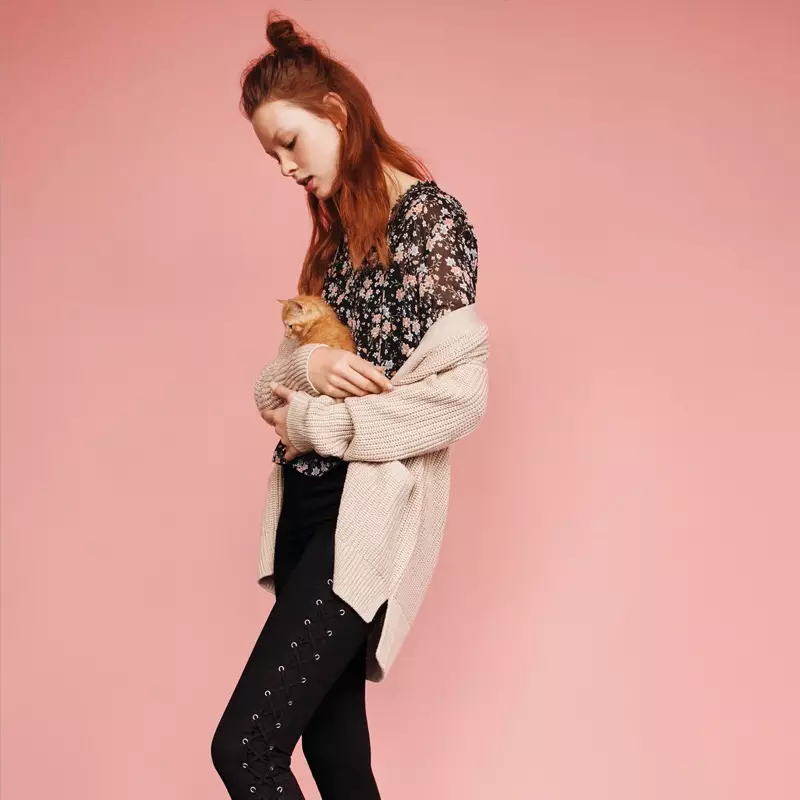 H&M Chiffon Blouse, Rib-Knit Cardigan ary Twill Pants misy Lacing