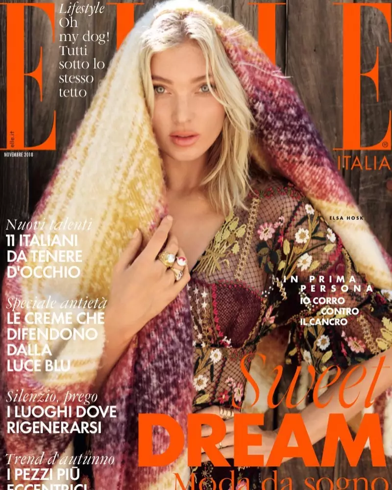 Elsa Hosk ELLE Italy 2018 Vāka Rietumu redakcija