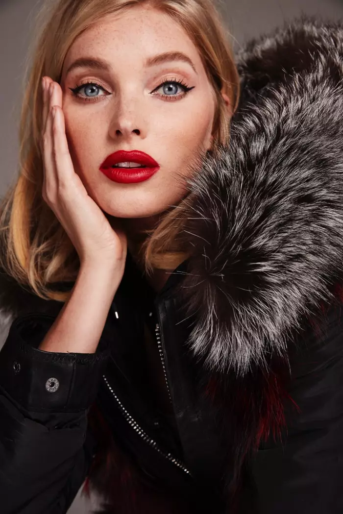 Elsa Hosk ສະແດງສົບສີແດງໃນແຄມເປນ Nicole Benisti ລະດູໃບໄມ້ຫຼົ່ນ-ລະດູໜາວ 2018