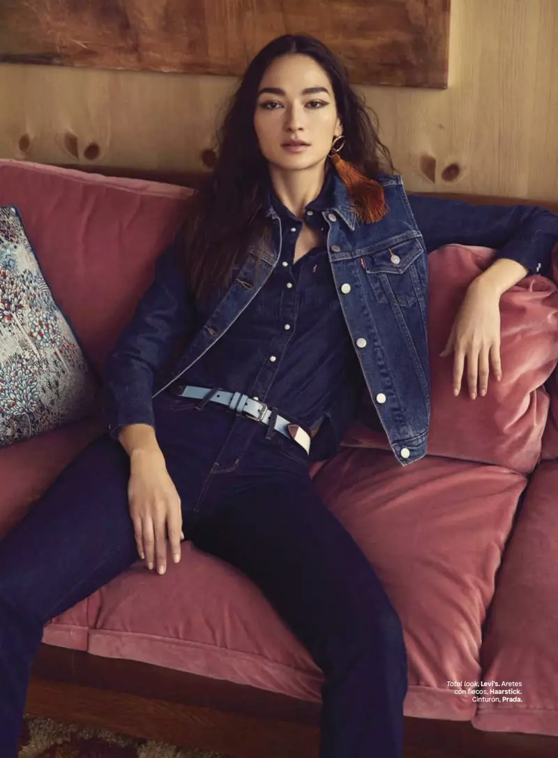 Bruna Tenorio, Glamour Meksika için 70'lerin İlham Verdiği Denim Modelleri