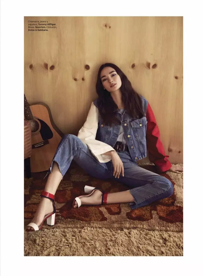 Bruna Tenorio Models 70's Akafuridzirwa Denim yeGlamour Mexico