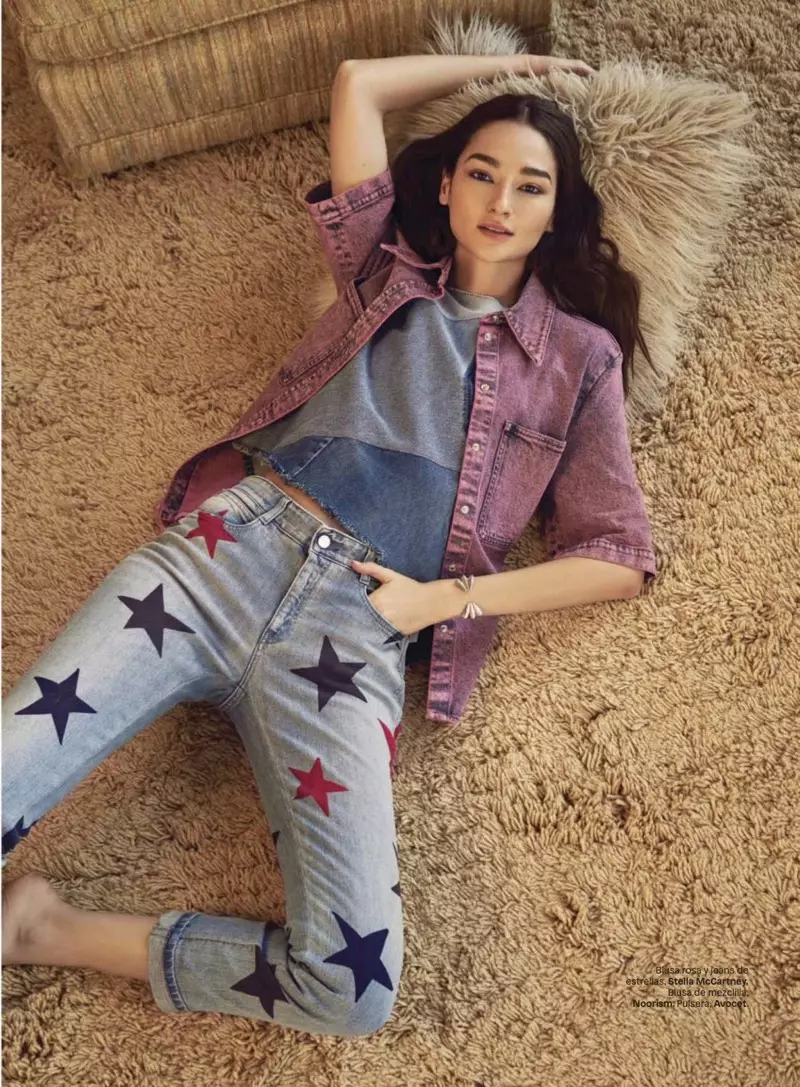 Bruna Tenorio, Glamour Meksika için 70'lerin İlham Verdiği Denim Modelleri