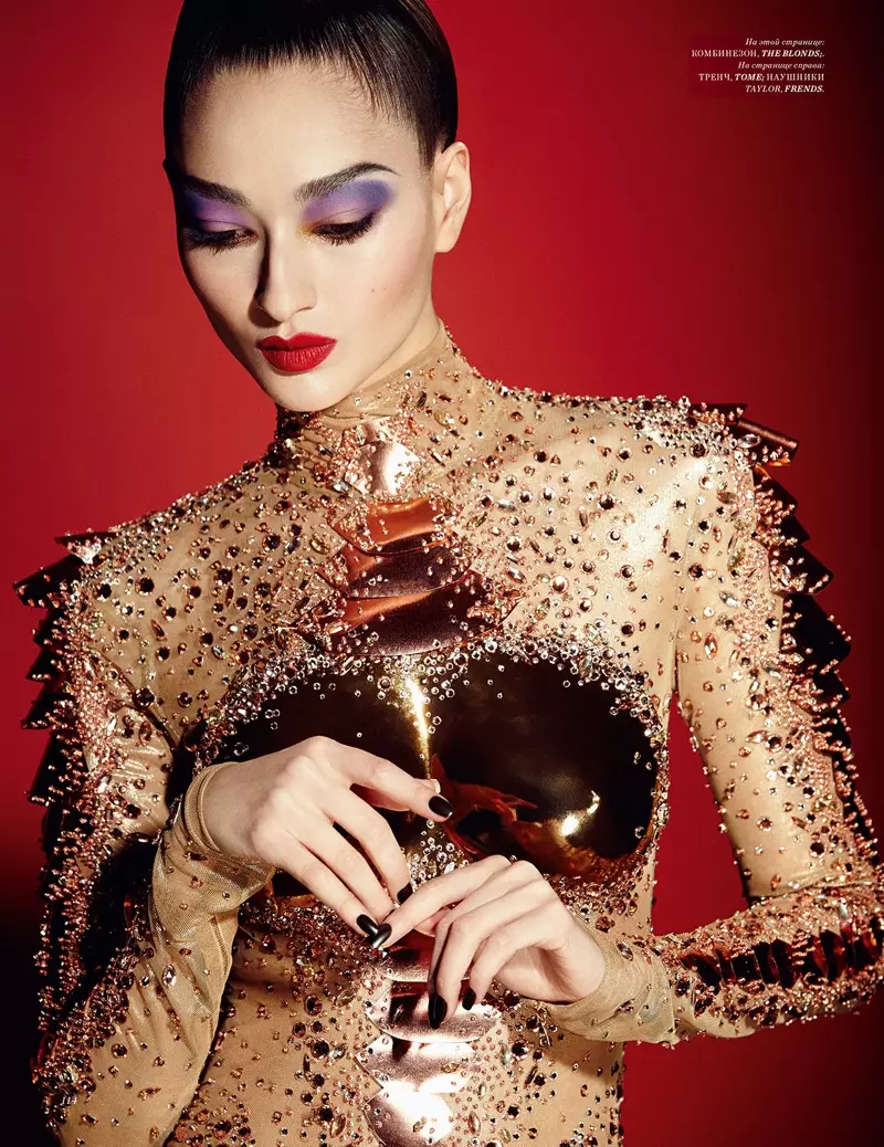 Bruna Tenorio Stuns hamwe namaso yumwotsi muri Harper's Bazaar KZ by Yossi Michaeli