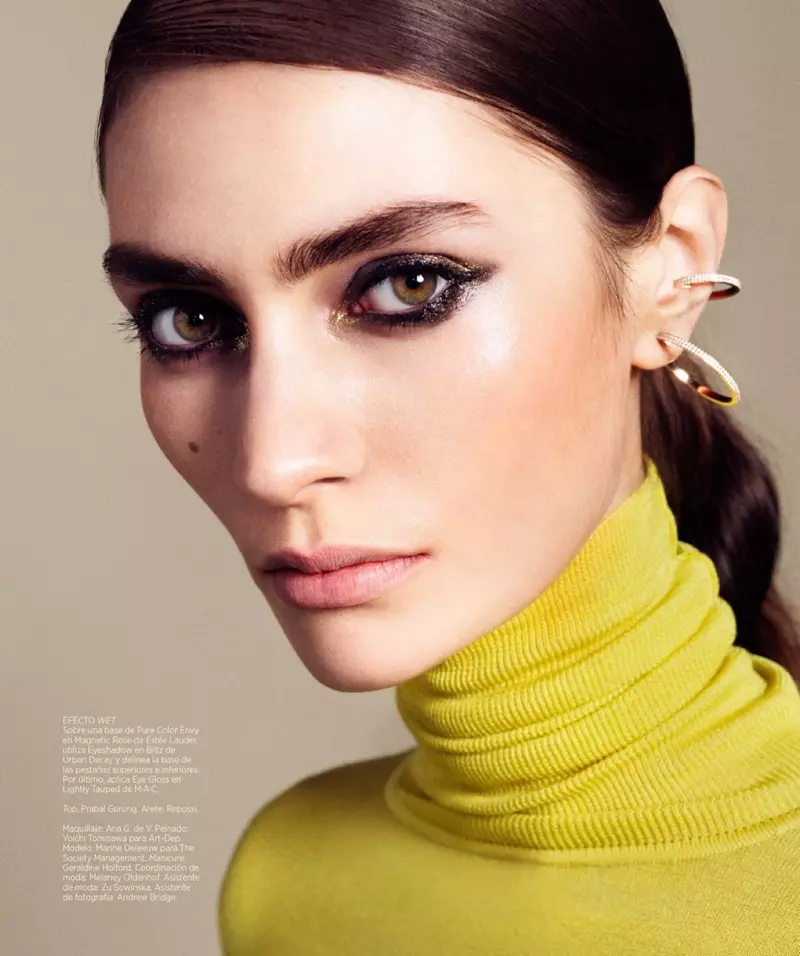 Marine Deleeuw Wears Cool Girl Beauty yn Harper's Bazaar Latynsk-Amearika