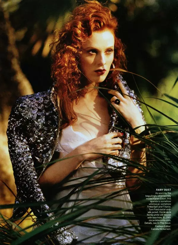 Karen Elson oleh Bruce Weber untuk Vogue AS Mac 2011