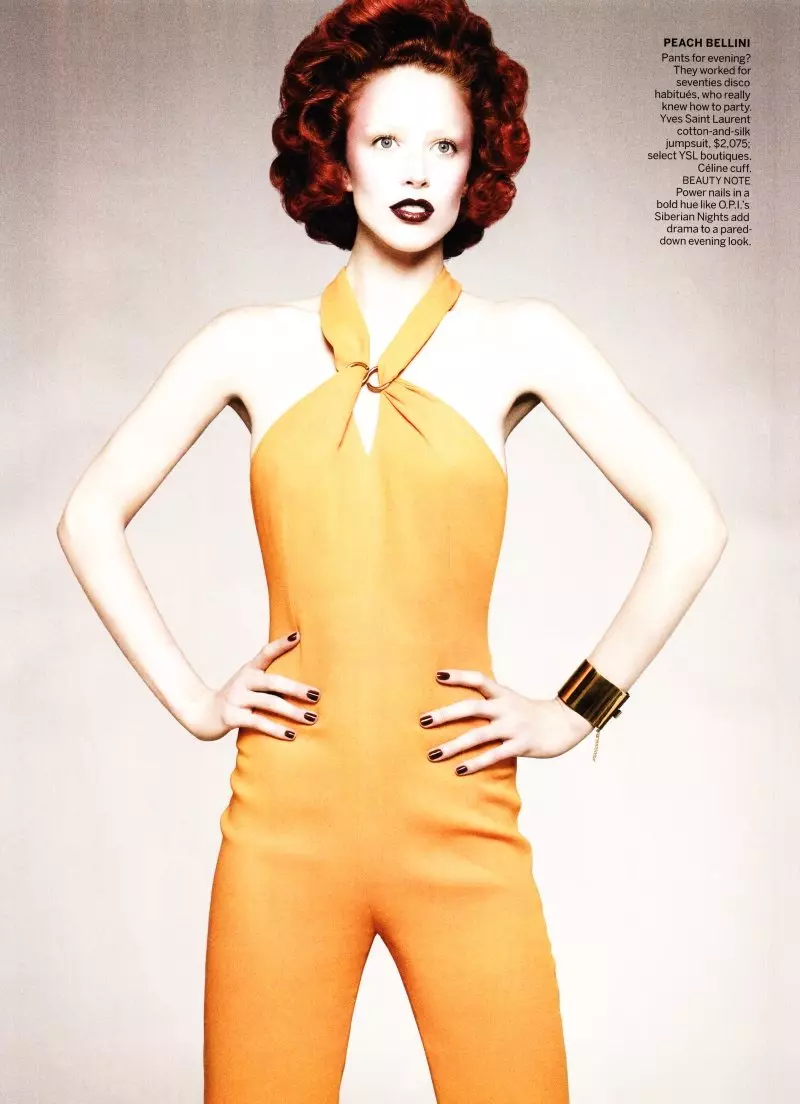 Raquel Zimmermann saunia e David Sims mo Vogue US Tesema 2010