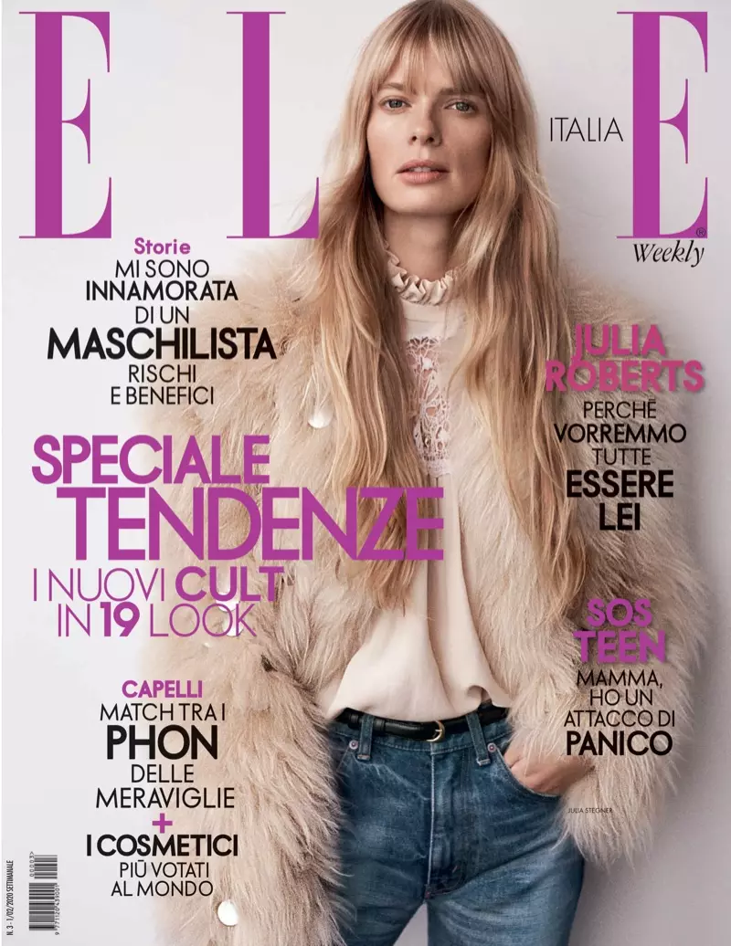 Julia Stegner ELLE Italy 2020 Cover Spring Fashion Editorial