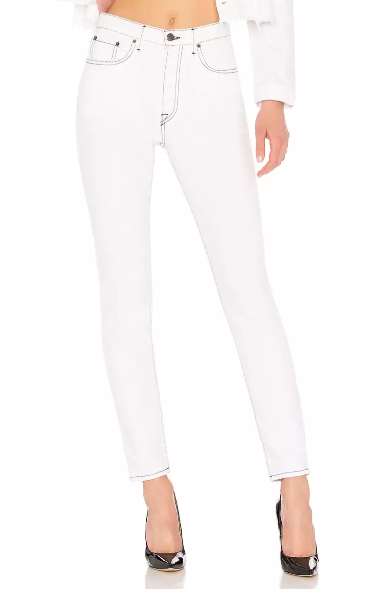 GRLFRND Karolina High-Rise Skinny Jean ni White $210