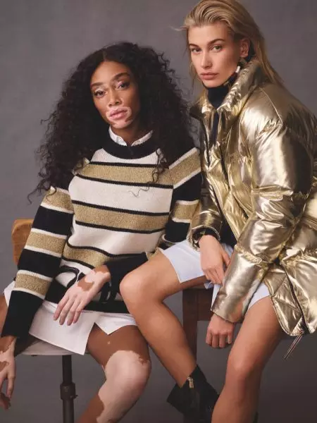 Hailey Baldwin & Winnie Harlow Front Tommy Icons есенна колекция '18