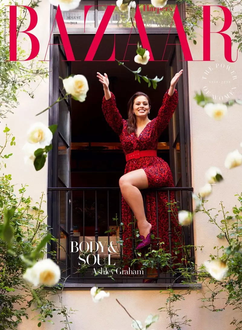 Ashley Graham tiszteli a Harper's Bazaar UK oldalait
