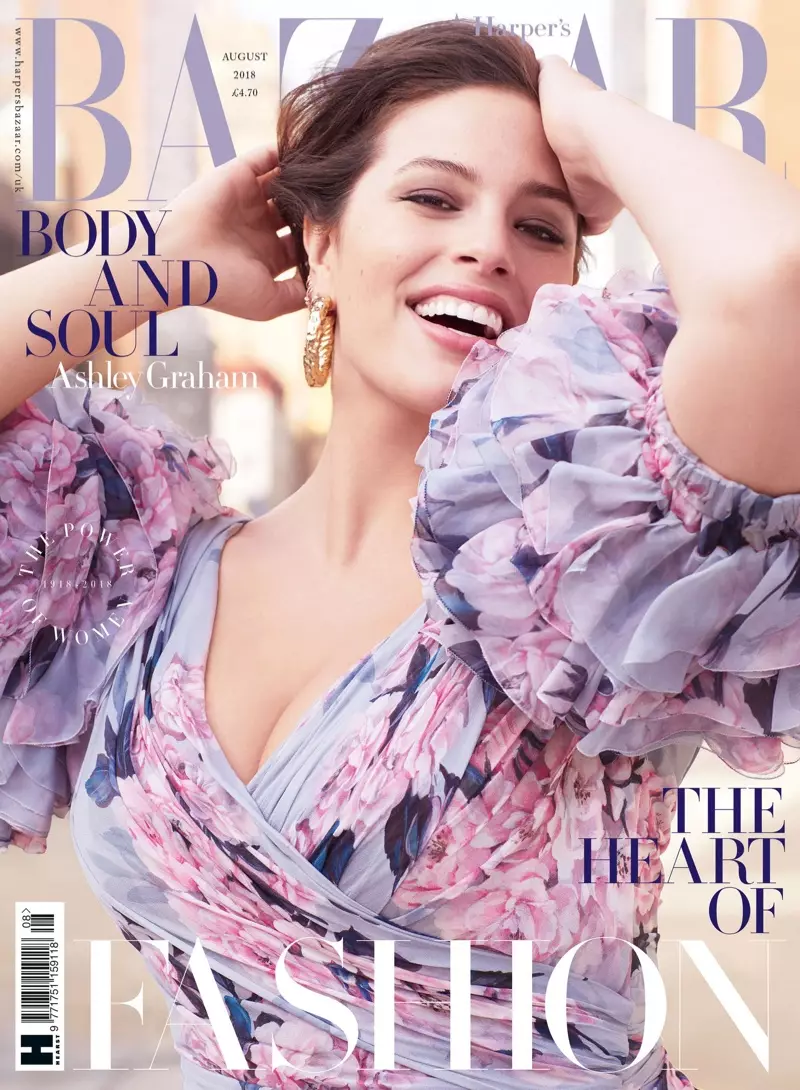 Ashley Graham | Harper's Bazaar UK | Igipfukisho c'ifoto ya 2018