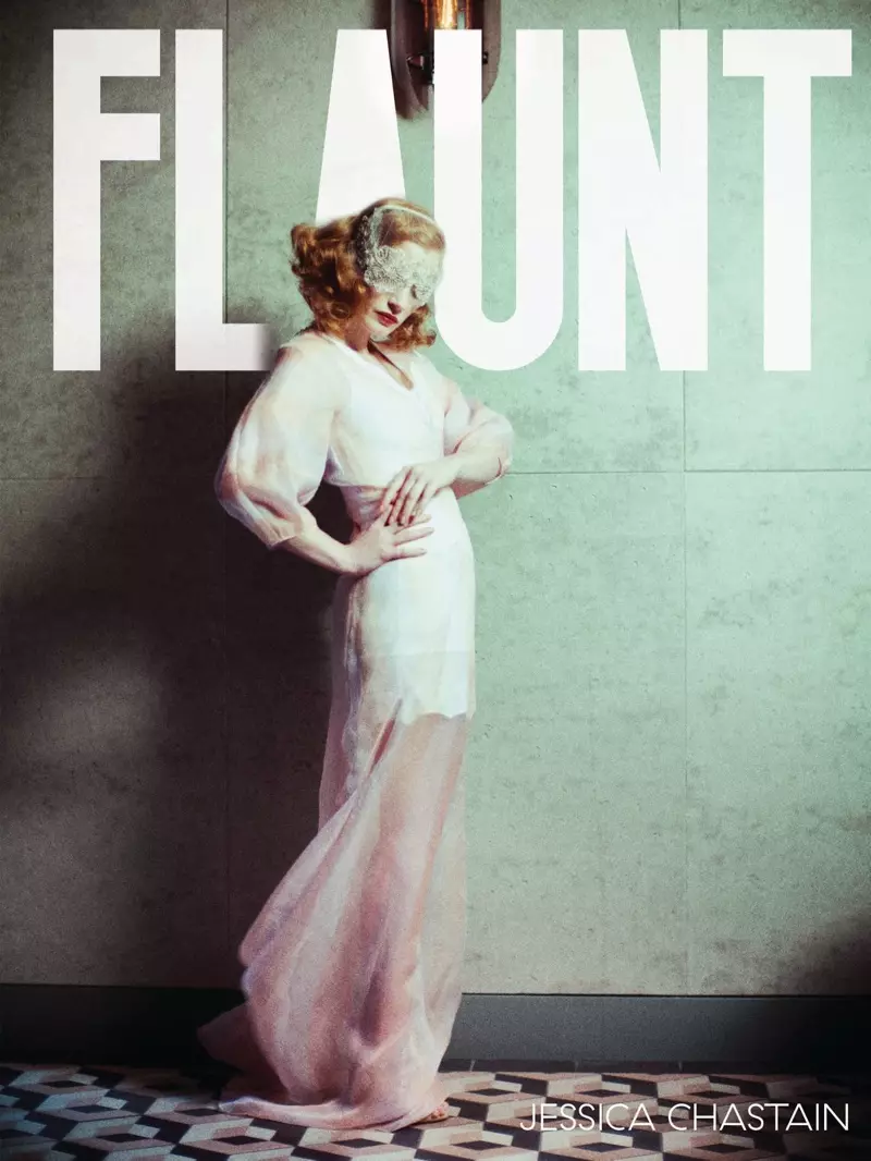 Jessica Chastain op Flaunt Magazine Cover