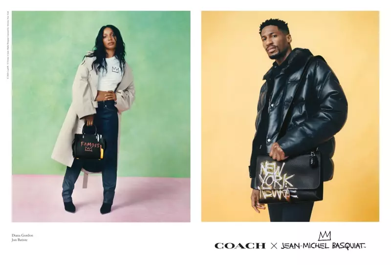 Diana Gordon e Jon Batiste aparecem na campanha Coach x Jean-Michel Basquiat.