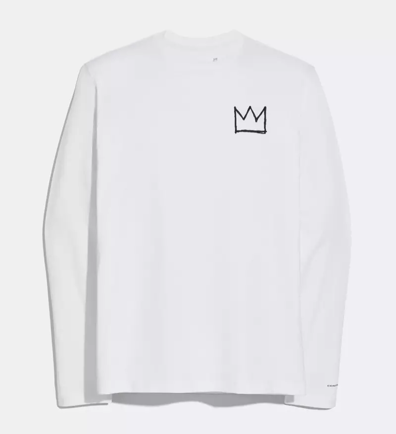 Coach x Jean-Michel Basquiat T-Shirt bi Lengê Dirêj bi Spî $175