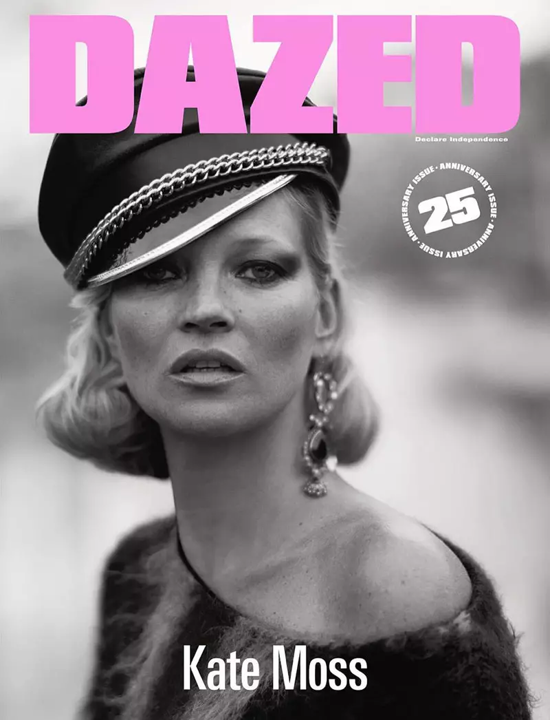 Kate Moss oo ku taal Dazed Magazine dayrta-jiilaalka 2016 daboolka