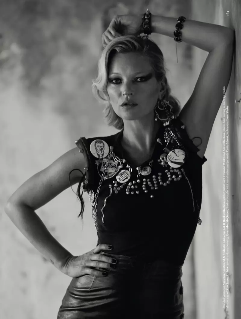 Kate Moss ialah Rock & Roll Glam untuk Majalah Dazed