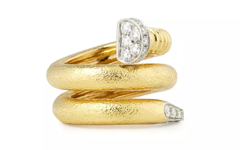 David Webb 18k diamanthamret spikerformet ring