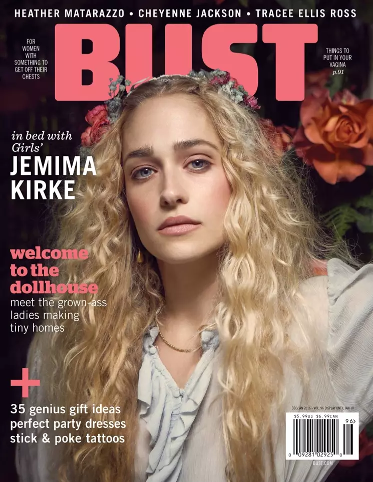 Jemima Kirke sa Bust Magazine Disyembre-Enero 2015.2016 hapin